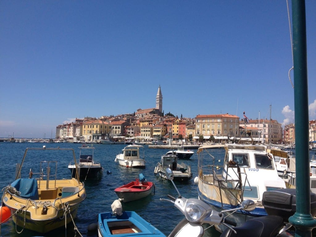 Looking over the bay to Rovinj